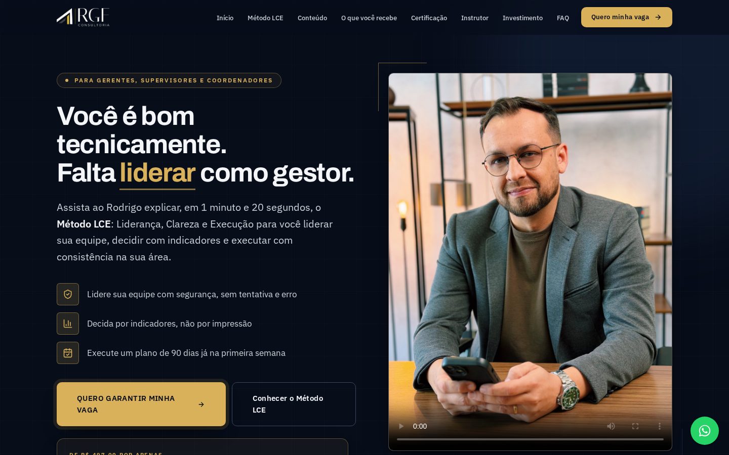 Página Método LCE — Formação de Gestores